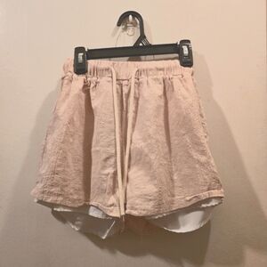 💜Shein light cotton linen shorts.